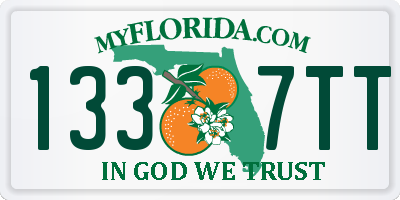 FL license plate 1337TT
