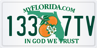 FL license plate 1337TV