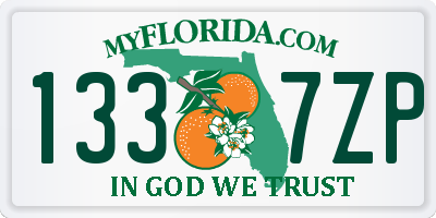 FL license plate 1337ZP