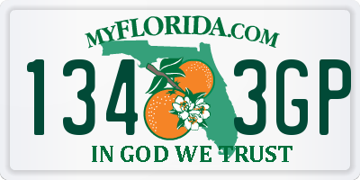 FL license plate 1343GP