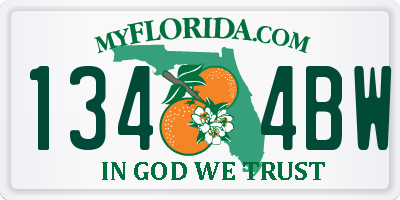 FL license plate 1344BW