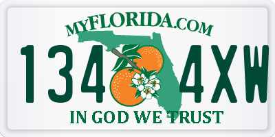 FL license plate 1344XW