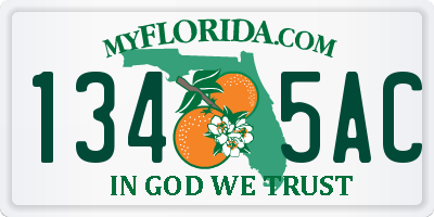 FL license plate 1345AC