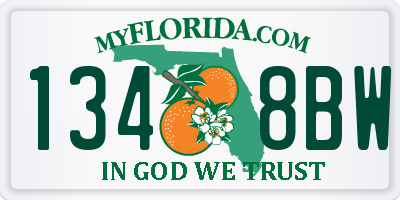 FL license plate 1348BW
