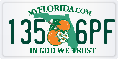 FL license plate 1356PF