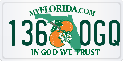 FL license plate 1360GQ