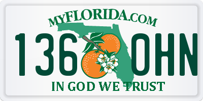 FL license plate 1360HN