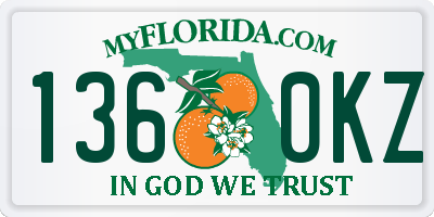 FL license plate 1360KZ