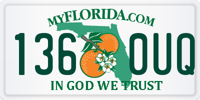FL license plate 1360UQ