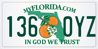 FL license plate 1360YZ