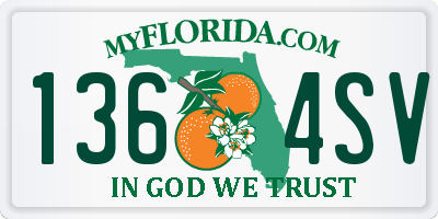 FL license plate 1364SV