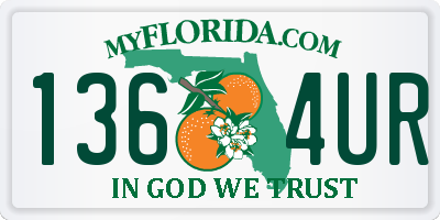 FL license plate 1364UR