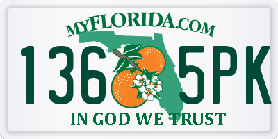 FL license plate 1365PK