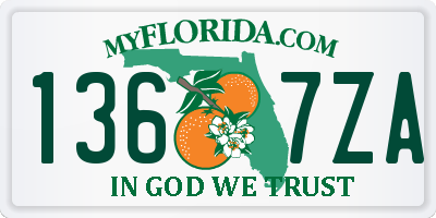 FL license plate 1367ZA