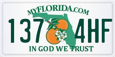 FL license plate 1374HF