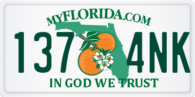 FL license plate 1374NK