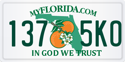 FL license plate 1375KO
