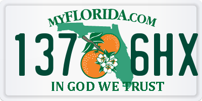 FL license plate 1376HX