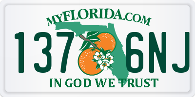 FL license plate 1376NJ