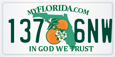 FL license plate 1376NW