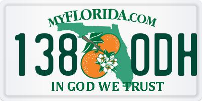 FL license plate 1380DH