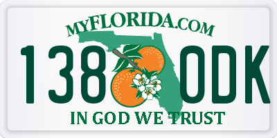 FL license plate 1380DK