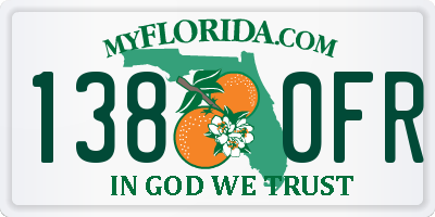 FL license plate 1380FR