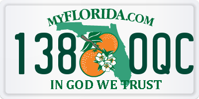 FL license plate 1380QC