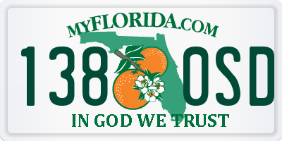 FL license plate 1380SD