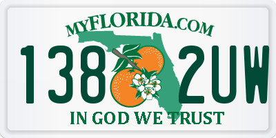 FL license plate 1382UW
