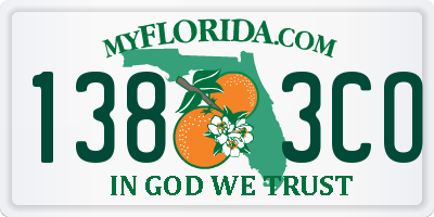 FL license plate 1383CO