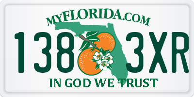 FL license plate 1383XR
