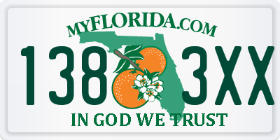 FL license plate 1383XX