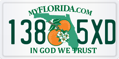 FL license plate 1385XD