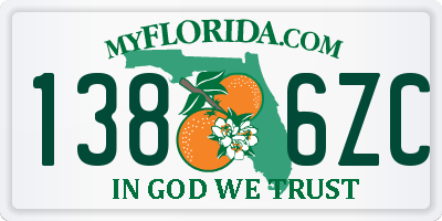 FL license plate 1386ZC