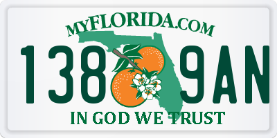 FL license plate 1389AN