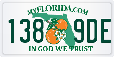 FL license plate 1389DE