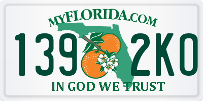 FL license plate 1392KO