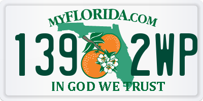 FL license plate 1392WP