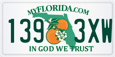 FL license plate 1393XW