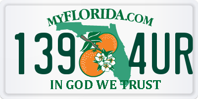 FL license plate 1394UR