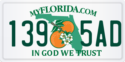 FL license plate 1395AD