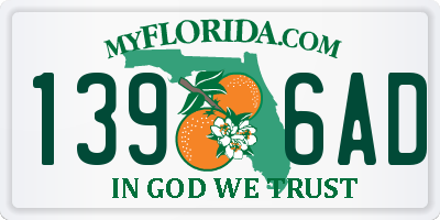 FL license plate 1396AD