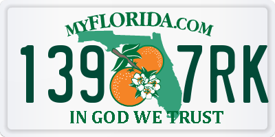 FL license plate 1397RK