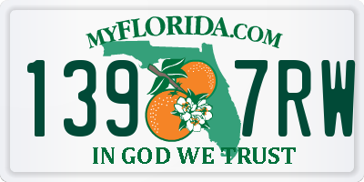 FL license plate 1397RW