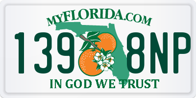 FL license plate 1398NP