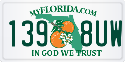 FL license plate 1398UW