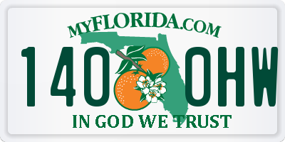 FL license plate 1400HW