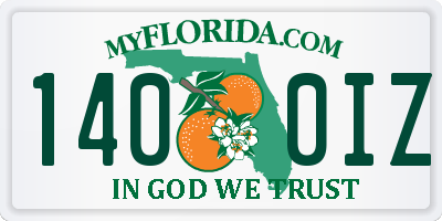 FL license plate 1400IZ