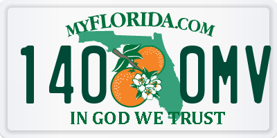FL license plate 1400MV